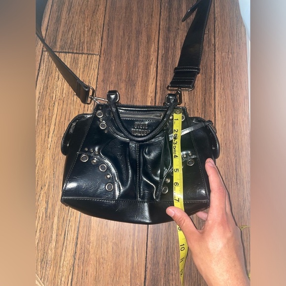 Edgy🖤y2k Steve Madden bag crossbody shoulder bag thick strap black purse - Picture 4 of 14